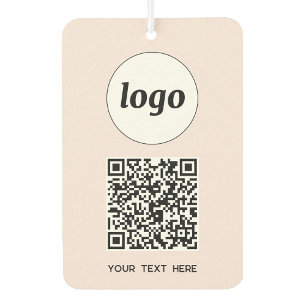 Logo QR Code Text Business Promotional Blush Pink Car Air Freshener