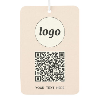 Logo QR Code Text Business Promotional Blush Pink Car Air Freshener