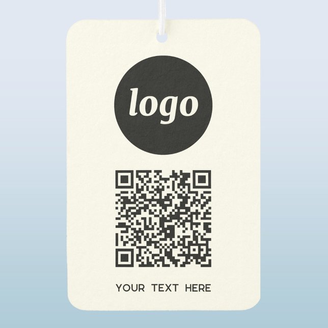 Logo QR Code Text Business Promotional Car Air Freshener (Simple logo QR code custom text business branding promotional car motor vehicle air freshener)
