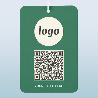 Logo QR Code Text Business Promotional Green Car Air Freshener