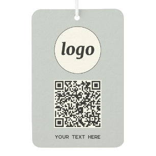 Logo QR Code Text Business Promotional Powder Blue Car Air Freshener