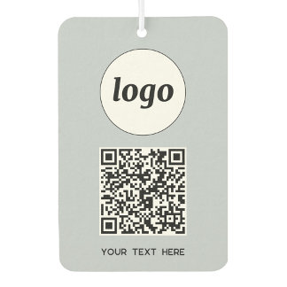 Logo QR Code Text Business Promotional Powder Blue Car Air Freshener