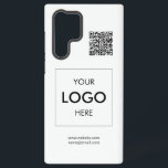 Logo QR Code White Professional Samsung Galaxy Case<br><div class="desc">Your logo and QR Code</div>