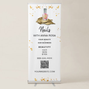 *~* LOGO QR Expo NAIL POLISH Gold Shop Store Salon Retractable Banner