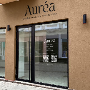 Logo QR Open Hours Social Media Business Cling