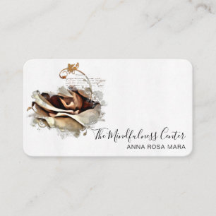 *~* Logo QR Peach Coral Rose Floral Flower Business Card