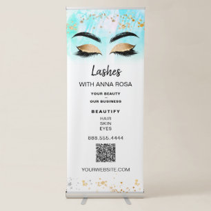 *~* LOGO QR Spa Expo EYES BROW LASH Shop Salon Retractable Banner