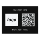 Logo QR Text Promotional Business Black and White