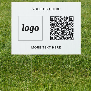 Logo QR Text Promotional Business Outdoor Garden Sign