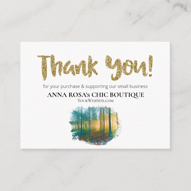 *~* LOGO QR THANK YOU Review FOREST WOODS AP8 Enclosure Card (Front)