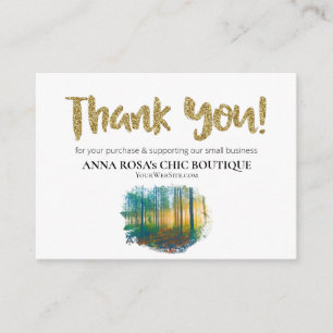 *~* LOGO QR THANK YOU Review FOREST WOODS AP8 Enclosure Card