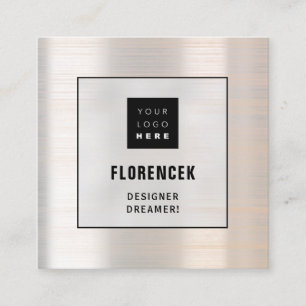 Logo QRCODE Shop Holograph Makeup Minimalism Rose Square Business Card