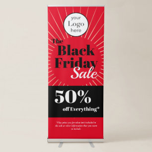 Logo Red Black Friday Sale Business Retractable Banner
