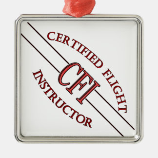 LOGO RED CSF CERTIFIED FLIGHT INSTRUCTOR METAL TREE DECORATION