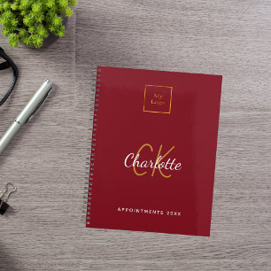 Logo red monogram modern business 2026 planner