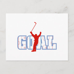 Logo - Red White & Blue Goal Postcard