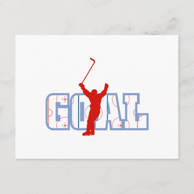 Logo - Red White & Blue Goal Postcard (Front)