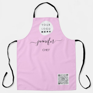 Logo Restaurant Bakery Catering Cake Pink Apron