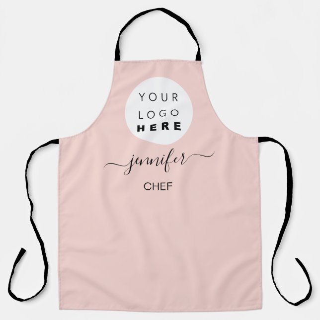 Logo Restaurant Bakery Catering Coffe Shop Blush Apron (Front)