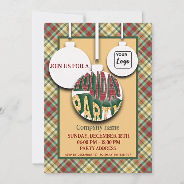 Logo Retro bold fun typography company  party  Invitation (Front)