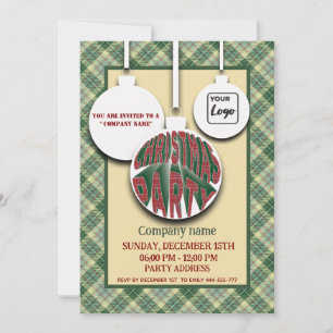 Logo Retro bold fun typography company party Invitation