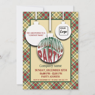 Logo Retro bold fun typography company party Invitation