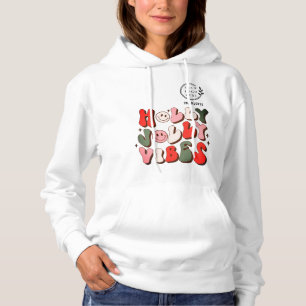 Logo Retro Christmas Holly Jolly Vibes Holidays Hoodie