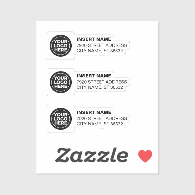 Logo Return Address Labels Black and White (Sheet)