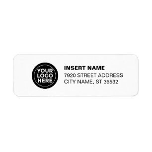 Logo Return Address Labels Black and White