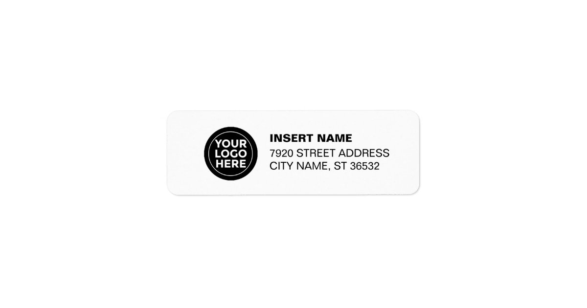 Logo Return Address Labels Black and White Zazzle