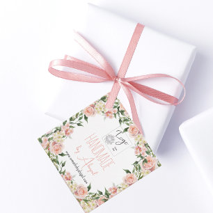 Logo Rose Floral Handmade Crafting Business Promo Favour Tags