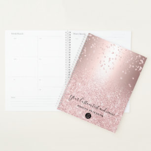Logo rose gold confetti metallic ombre sparkles planner