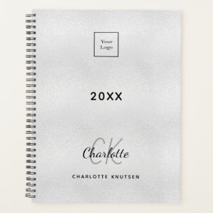 Logo silver monogram initials business 2022 planner