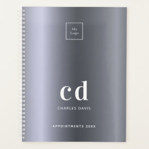Logo silver monogram initials business 2026 planner