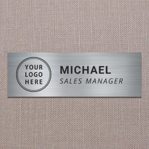 Logo Silver Work Name Tag