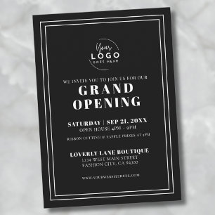 Logo Simple Business Grand Opening Party Invitation