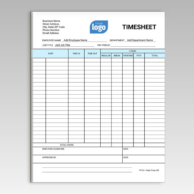 Logo Simple Employee Business Time Sheet Notepad (Creator Uploaded)