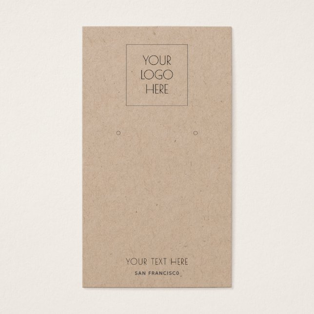Logo Simple Jewellery Earring Kraft Display Card (Front)