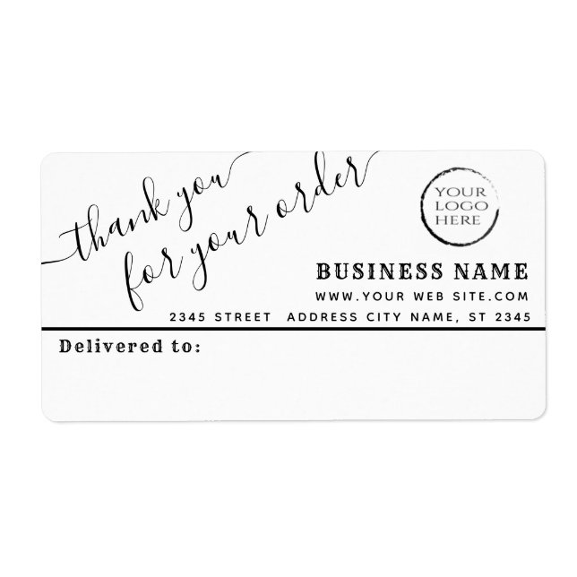 Logo simple thank you business mailing label (Front)