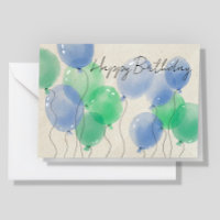 Logo Simple Watercolor Balloons Business Birthday