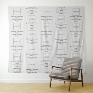 Logo Slogan Business Corporate Brand Pattern Brown Tapestry