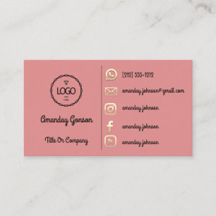  Logo Social Media Gold QR Code Gold Rose Business Card