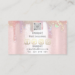 Logo Social Media Logo QR Code Rose Soap Drip Business Card