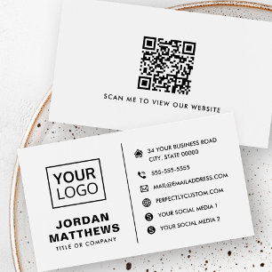 Logo social media QR code any colour business card