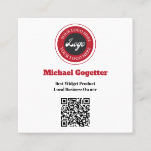 Logo Social Media QR Code Square Business Card