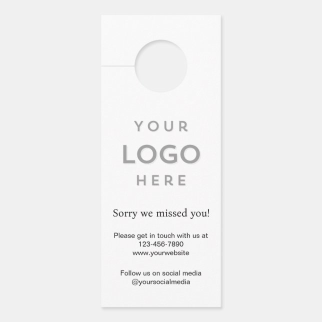 Logo Sorry We Missed You Promotional Business  Door Hanger (Front)