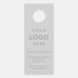Logo Sorry We Missed You Promotional Business Door Hanger