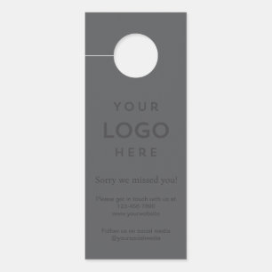 Logo Sorry We Missed You Promotional Business Door Hanger