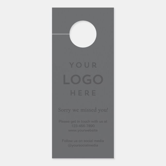 Logo Sorry We Missed You Promotional Business Door Hanger (Front)