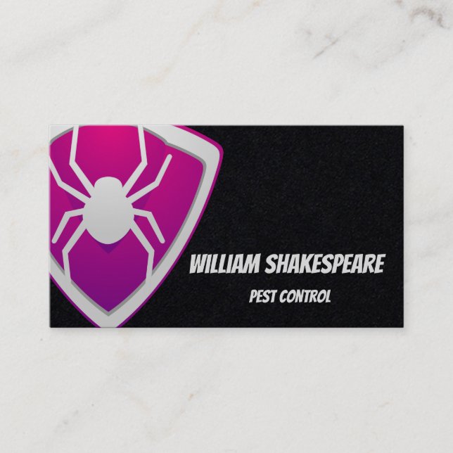 Logo Spider Shield Pest Protection Business Card (Front)